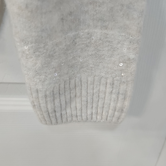 NWT Halogen Mock Neck Sequin Stripe Luxe Sweater XL - Picture 6 of 17